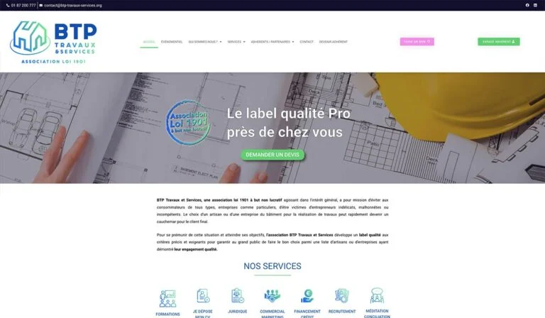 Site internet - BTP Travaux Services